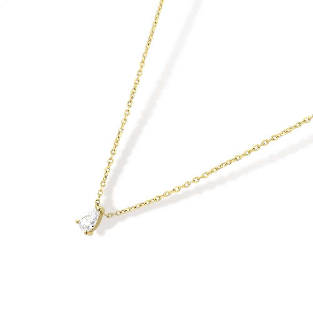 Solitaire Pear Necklace