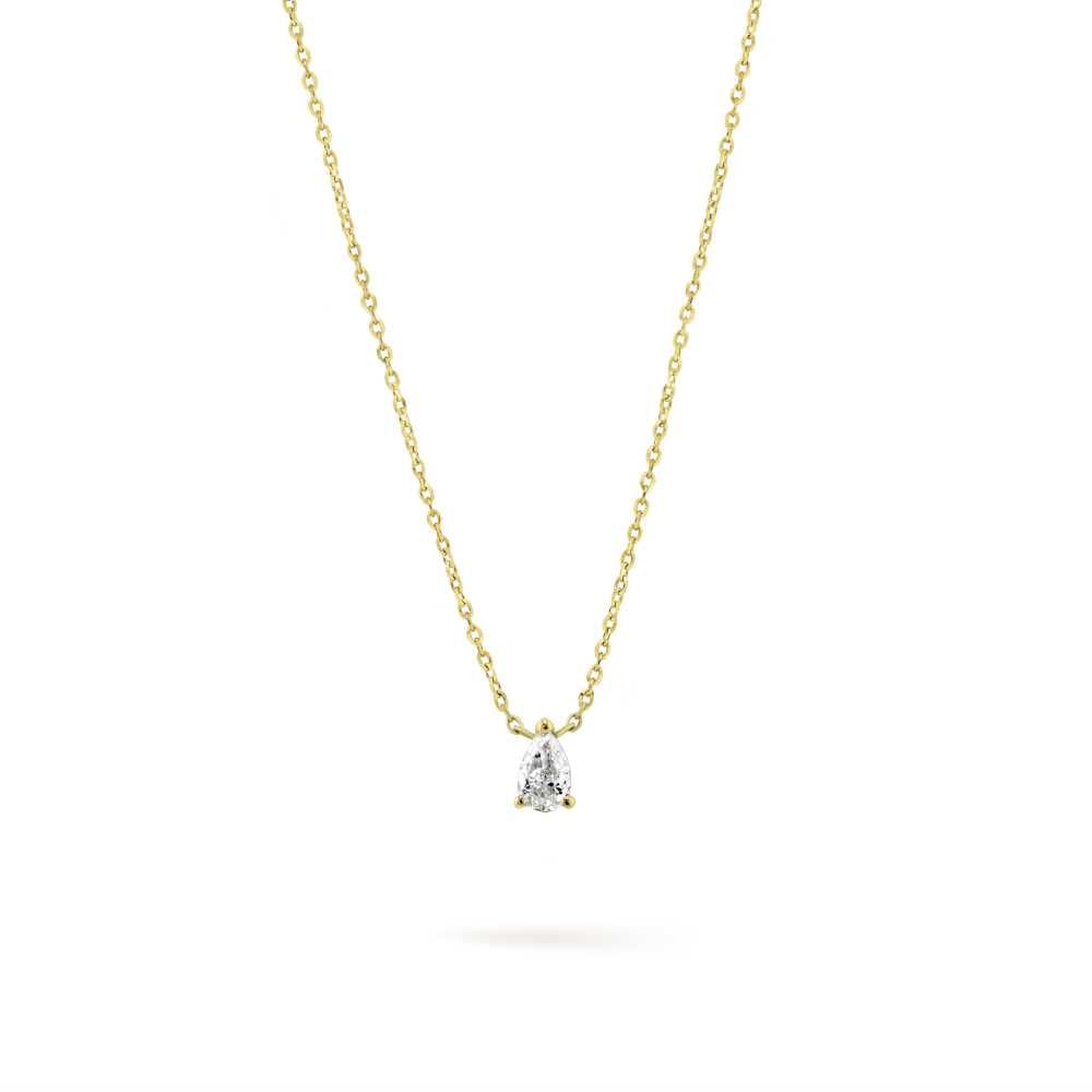 Solitaire Pear Necklace