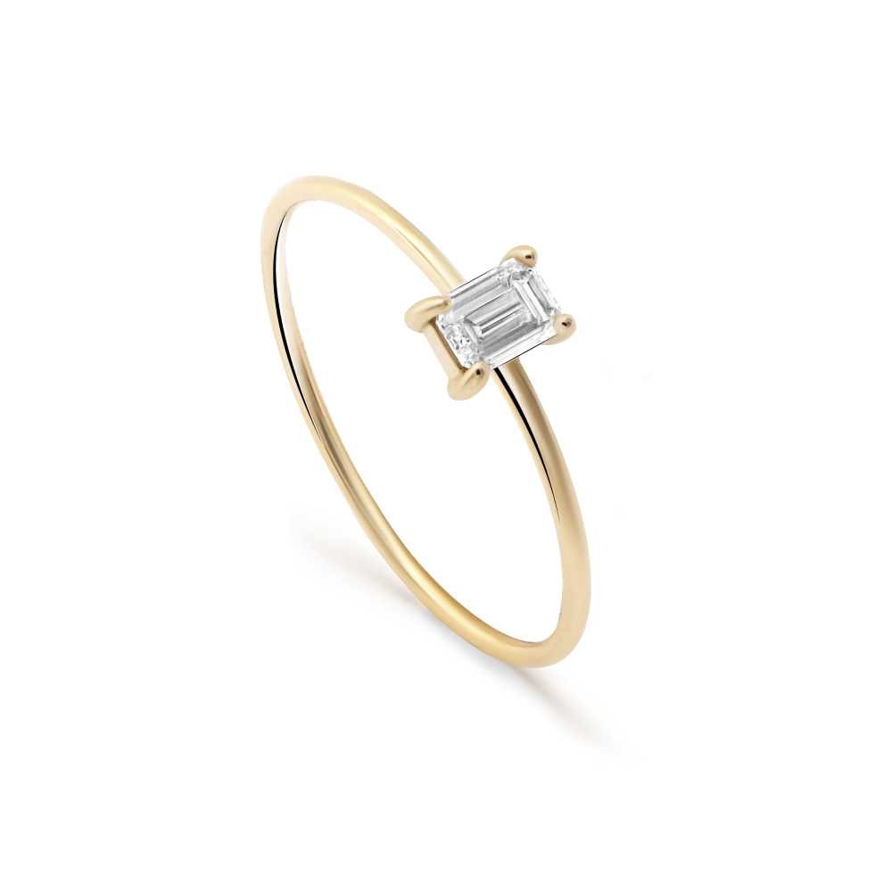 Bague solitaire émeraude