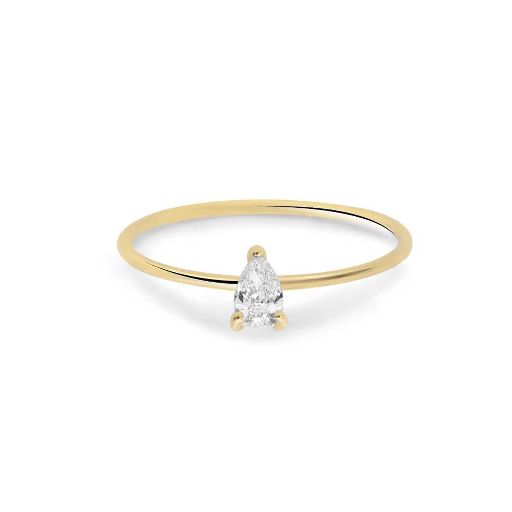 Bague solitaire poire