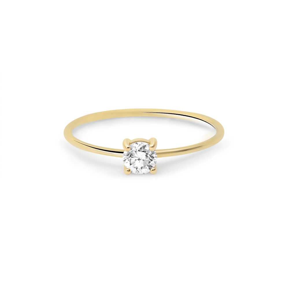 Round solitaire ring