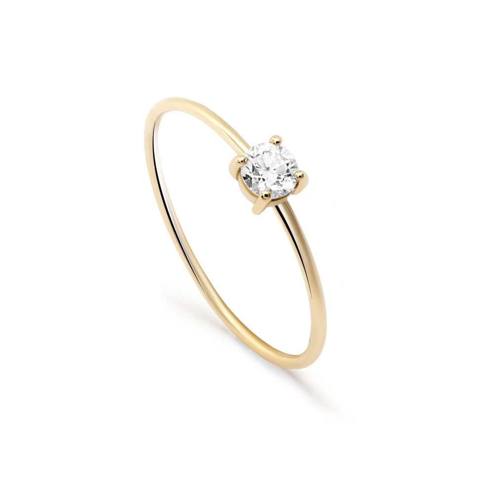 Round solitaire ring