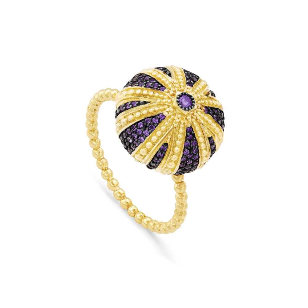 Bague oursin MM tanzanites